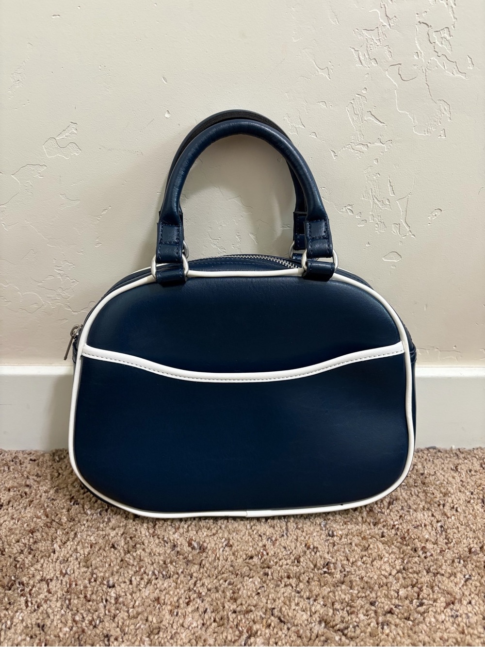 John Galt Navy Blue Top Handle Purse, Pacsun